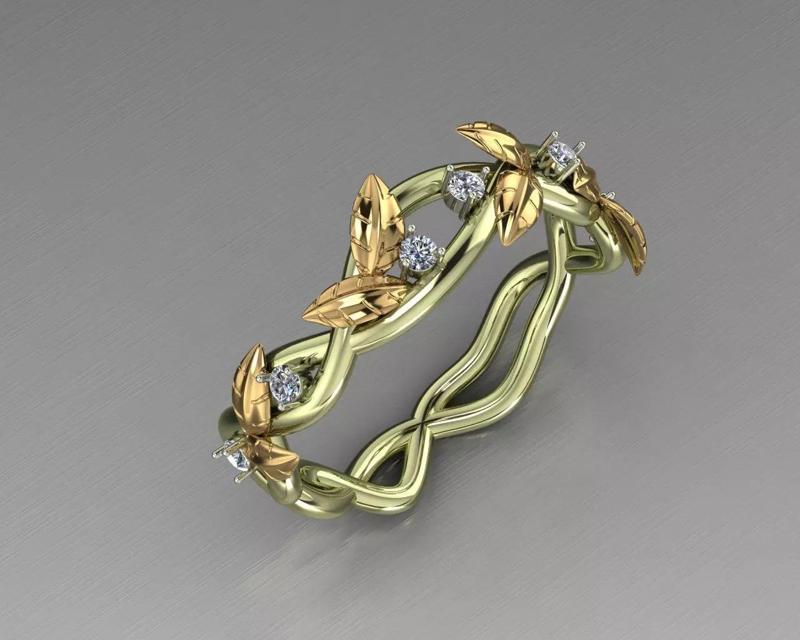 Branch Leaf Diamond Ring