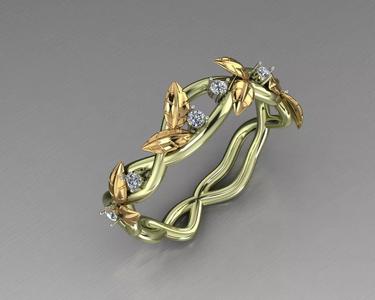 Branch Leaf Diamond Ring