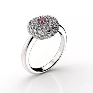 Brilliant Pave Solitaire Ring