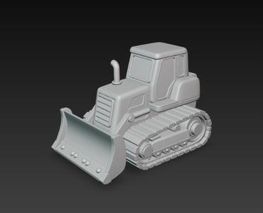 Bulldozer 3D Model - Heavy Machinery for 3D Printing
