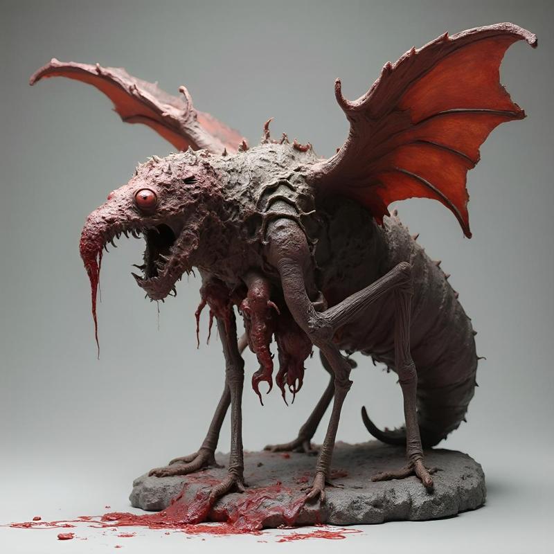 Fleshless Drake: 28-32mm Scale Fantasy Miniature