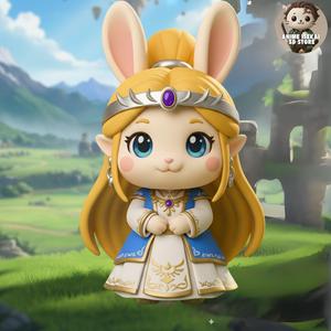 Elegant Chibi Princess Zelda (Royal Gown) - Fan Art 3D Model
