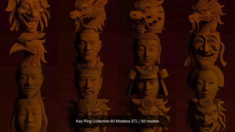 Key Ring Collection 60 Modelos STL