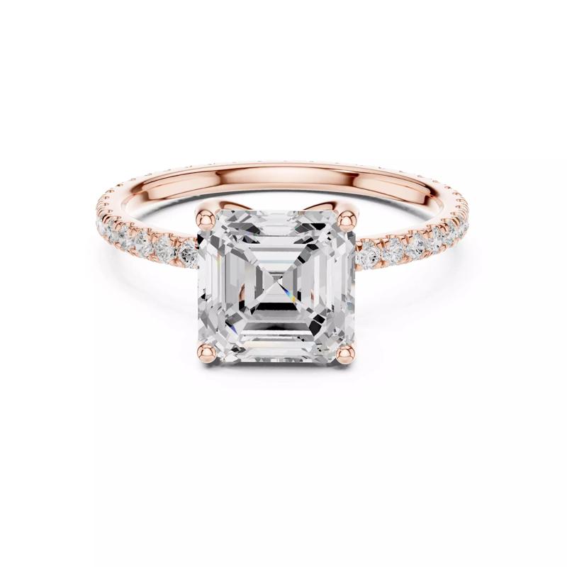 Asscher Cut Diamond Engagement Wedding Ring 3DM STL Video