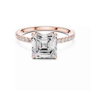 Asscher Cut Diamond Engagement Wedding Ring 3DM STL Video