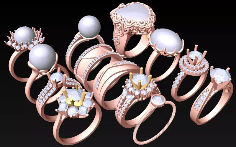 13  Womens Ring - Collection 3d Ring Jewellery Models bulk- AW12