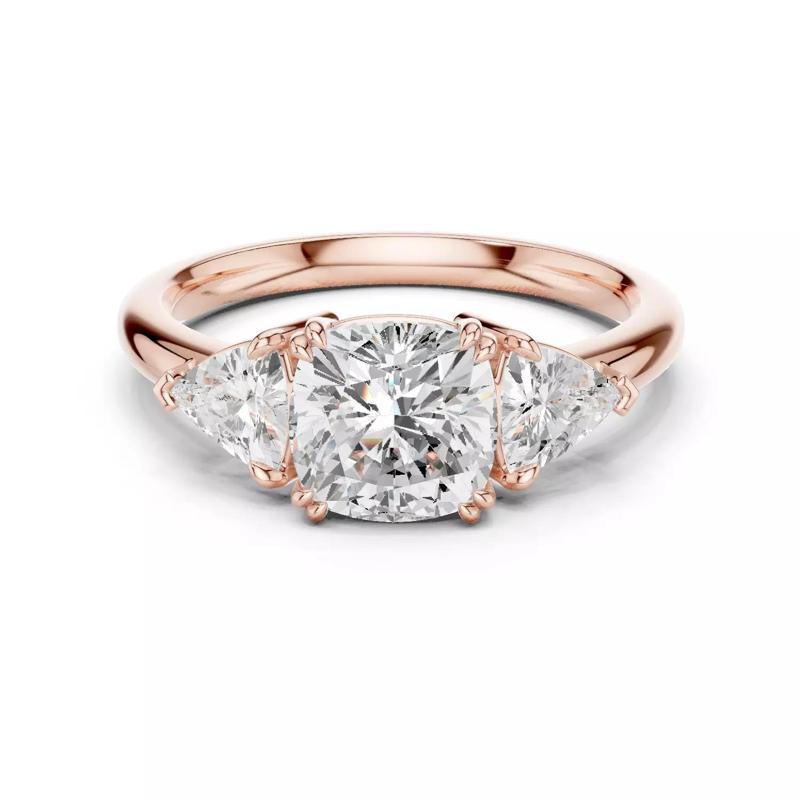 2Ct Cushion 30 Pointer Trillion Cut Three Stone Ring File Video