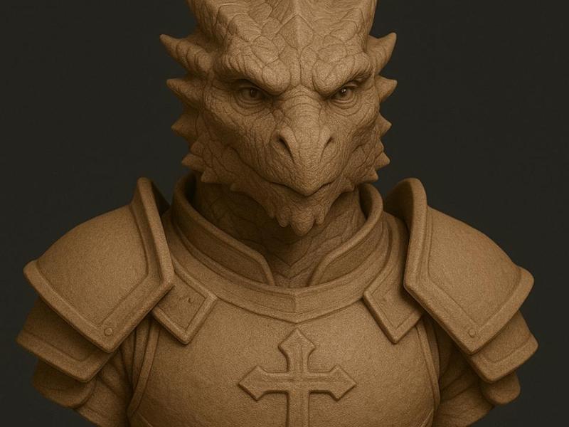 Fantasy Dragonborn Paladin Bust