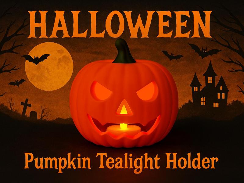 Halloween Pumpkin Tealight Candle Holder
