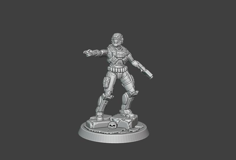 Noble 6  Base Model - Halo Reach Miniature - Pose 2