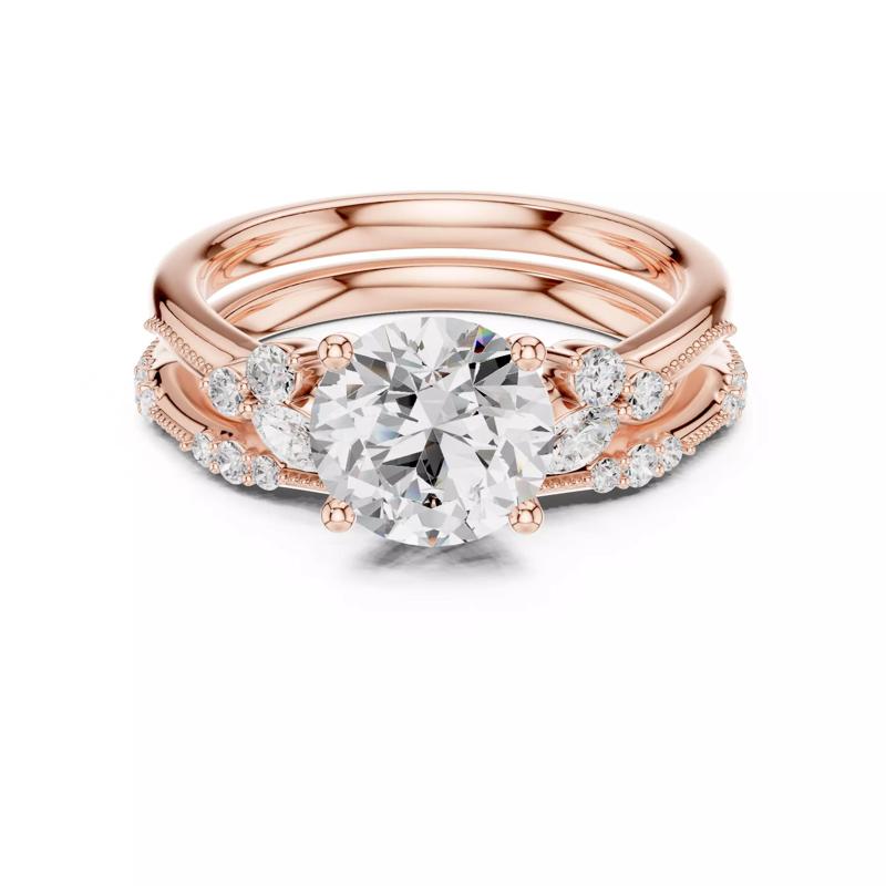 2CT Round Cut Diamond Stacking Wedding Ring Set 3DM STL Video