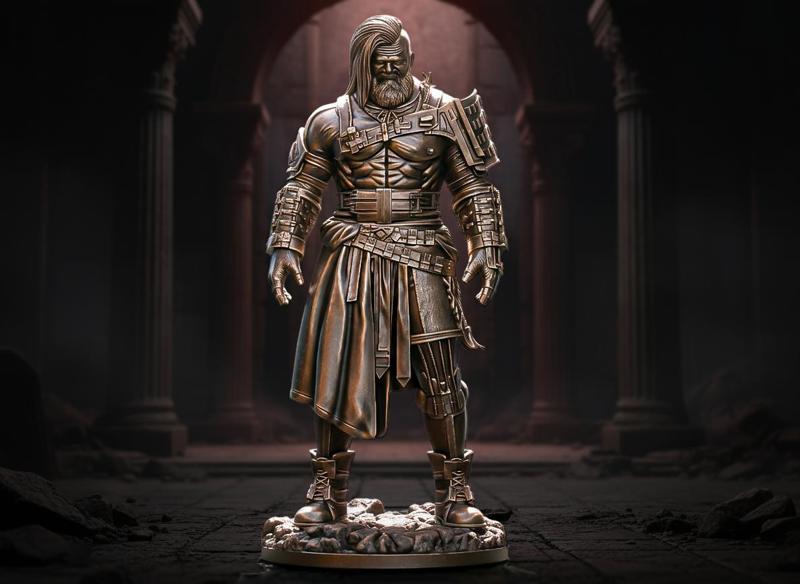 Warlord of the Shattered Realm – 3D Printable Heroic Miniature