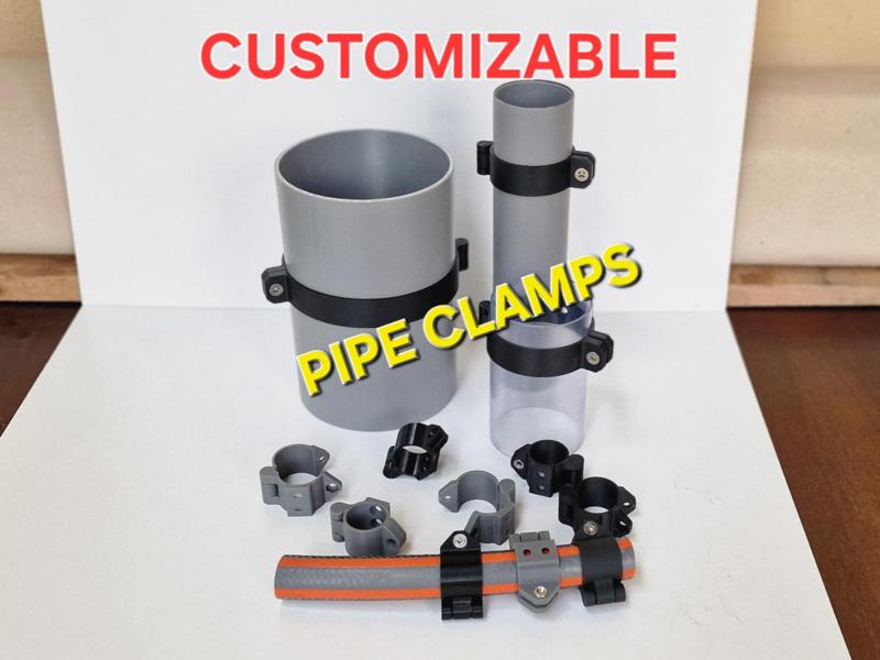 BRACE PVC PIPE CLAMPS with hinge (DN50, 63mm, etc)