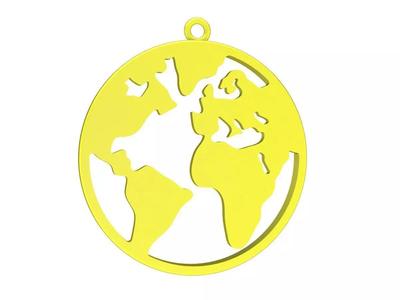 7046 World Map Pendant