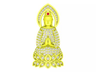 6022 luxury chinese buddha diamond pendant