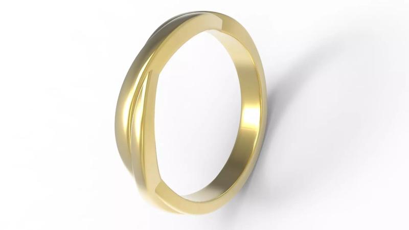 AS-ARGOLLA curved wedding ring gold