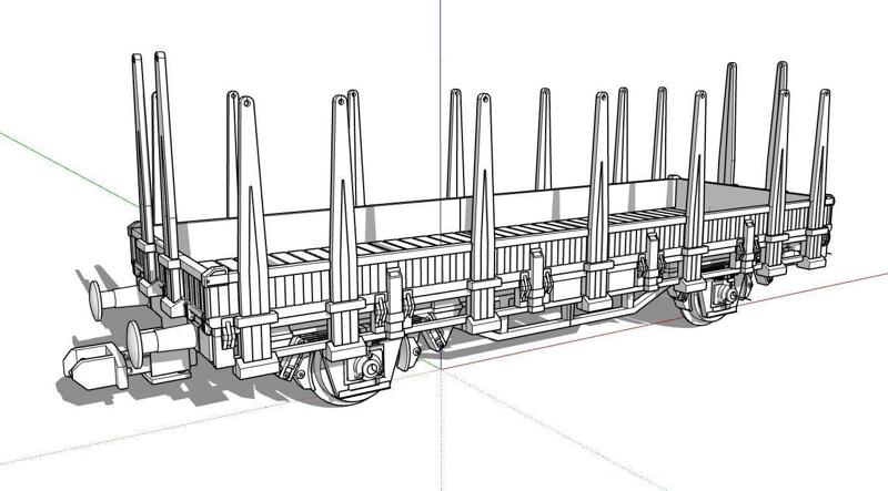 Stake wagon Rlmms 1/32 (origin MARKLIN scale 1)