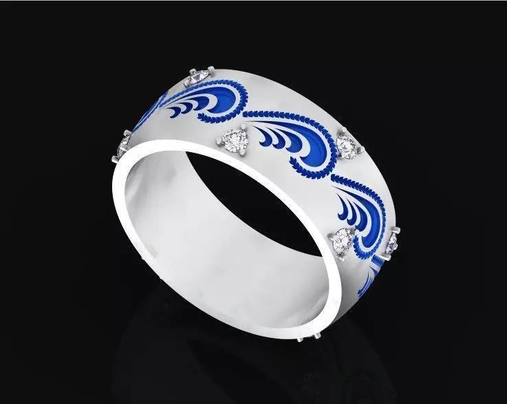 enamel wedding ring 812