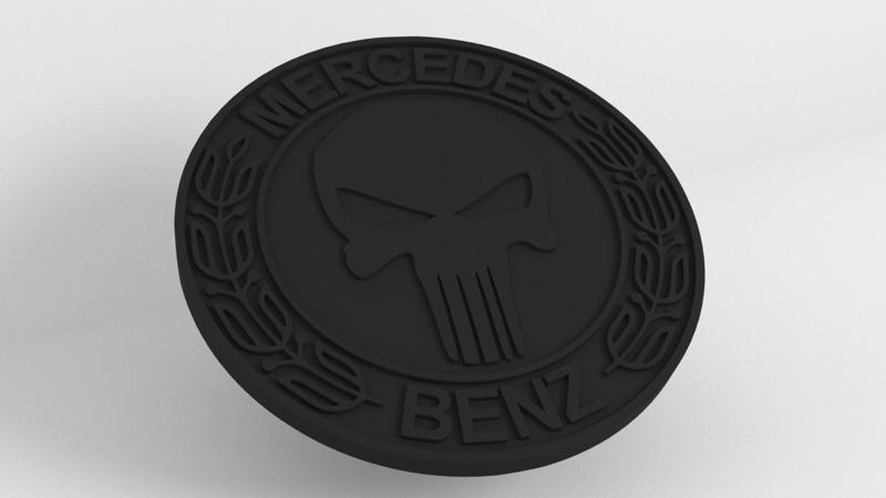 Mercedes-Benz 57 mm hood emblem " Skull "