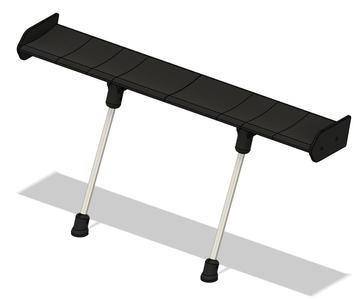 3D-printed spoiler: Lightweight, sturdy, and adaptable for various models.