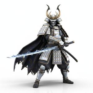 Epic Fantasy Samurai Warrior STL - Armored Ronin Miniature for 3D Printing & Tabletop RPGs