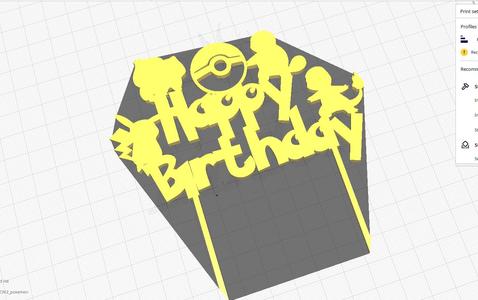 POKEMON HAPPY BIRTHDAY CAKE TOPPER