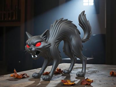 Halloween Black Cat STL – 3D Printable Model