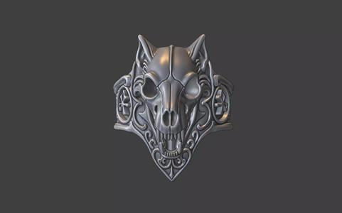 ornate silver cat skull ring