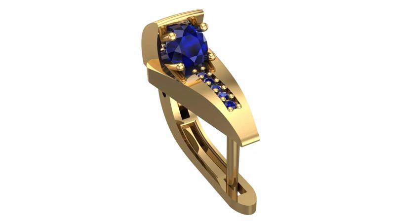 Golden Elegance Meets Blue Passion - Earring Collection--DL39--