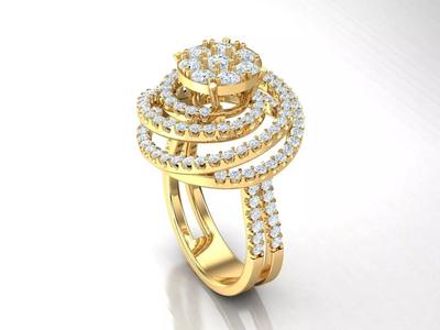 Modern East West Halo Solitaire Diamond Wedding Band 1WR44