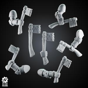 SET4 Grimdark Tomahawk Kit + 5 Dynamic Arms - Heroic 32mm Scale [Supported] France