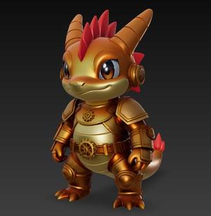 Steampunk Dragonite – Chibi Gearscale Guardian