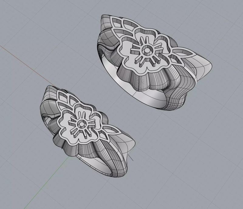 old school flower ring