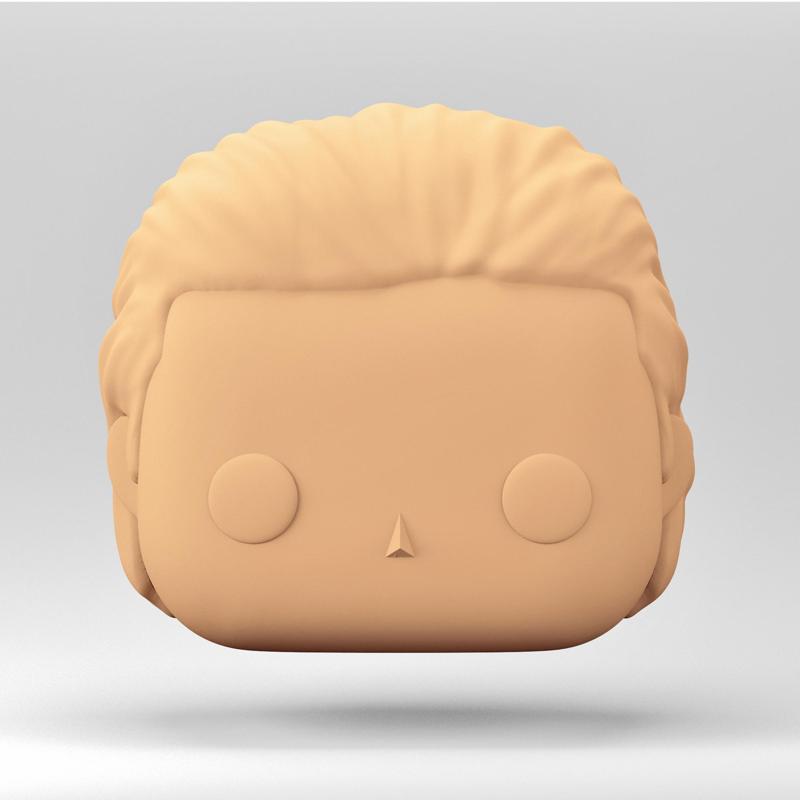 A male head in a Funko POP style. A slicked back hairstyle. MH_4-4