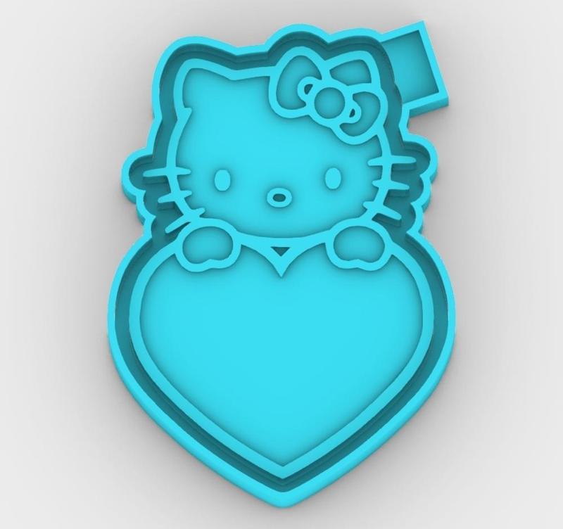 Hello Kitty, love, heart - freshie mold - STL for silicone mold