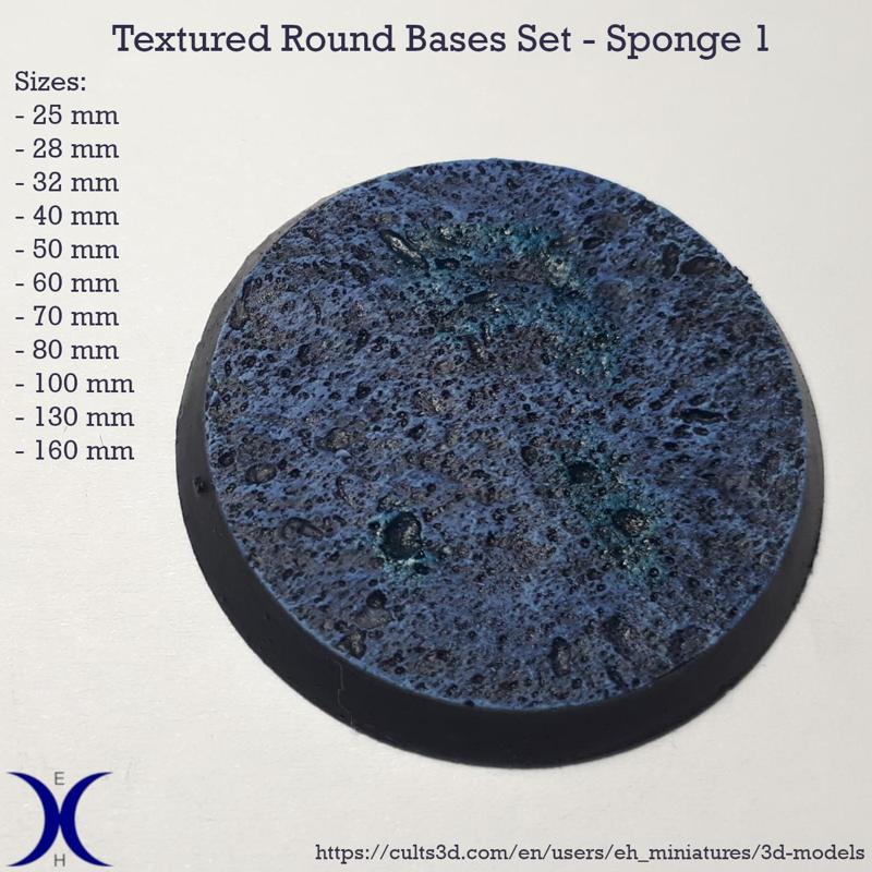 Round Bases Set – Volcanic 1 Texture (25–160mm) | Perfect for Tabletop Wargames & RPG's