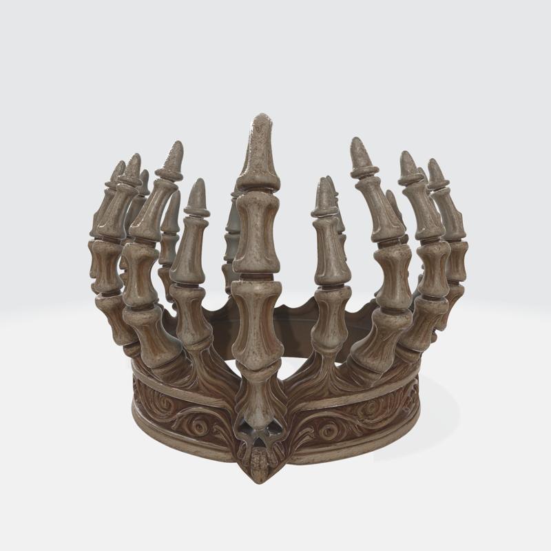 3D Printable Skeleton Bone Crown – Gothic Fantasy Cosplay Prop, Dark Royalty Headpiece