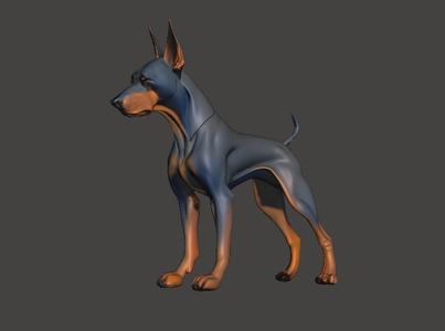 Powerful Pawed Doberman Gift Bust Figure Unique & Detailed 3D Print Model