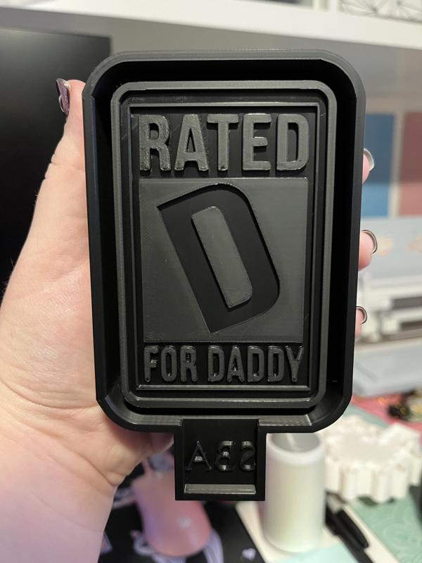 Rated D For Daddy Freshie Mold - 3D Model Mold Box for Silicone Freshie Moulds