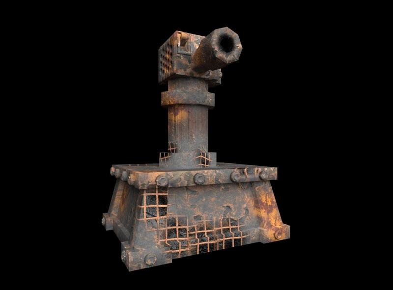 ⚙️ Post-Apocalyptic Turret Tower – High Detail ZBrush Sculpt (SLA Ready)