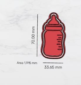 baby milk bottle 2 cutter and stamp