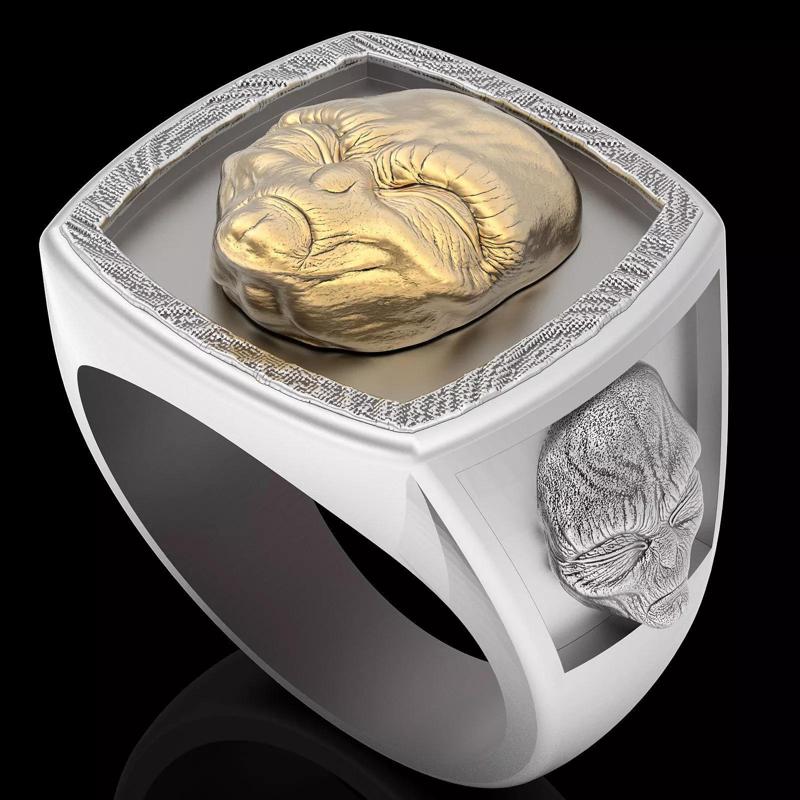 Alien ring silver gold printable jewelry 3D model