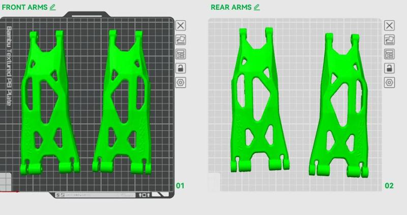 Traxxax xmaxx wide kit ONLY LOWER  fron & rear a-arms. also XRT A-ARMS