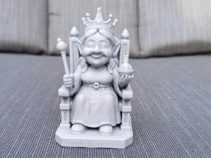 Majestic Gnome Queen on Throne