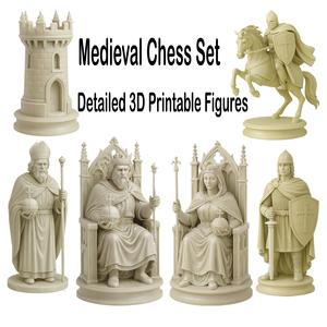 Medieval Chess Set – Detailed 3D Printable Figures