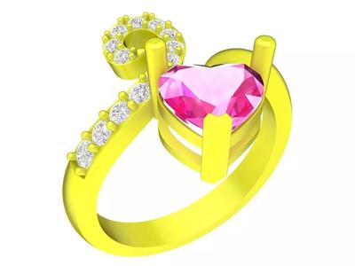 7779 luxury diamond heart women ring