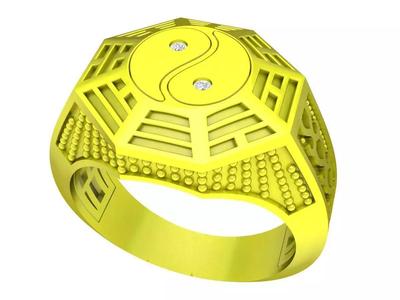 7891 diamond ying yang women ring