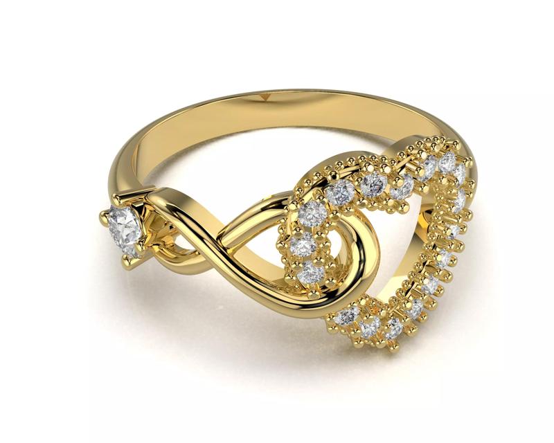 3D printable model ring heart and infinity- STL for 3d printing