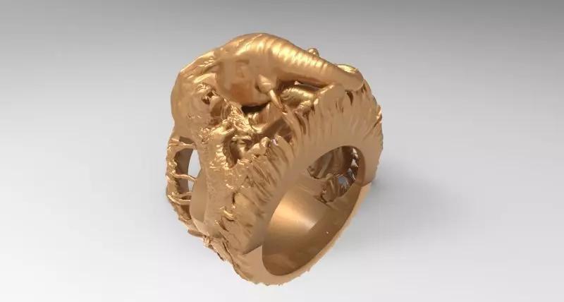 African Jungle 5 Head animal ring