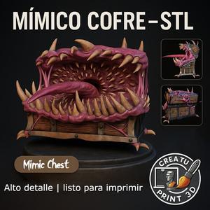 Mimic Chest 3D Printable Model - Halloween Special / Cofre Mimic Chest 3D Printable Model - Halloween Special